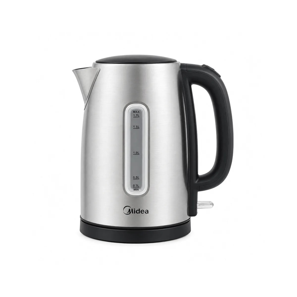 midea-stainless-steel-kettle-1-7l-1 غلاية كهربائية ميديا 1.7 لتر – ستانلس ستيل، من الأمام